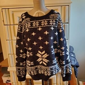 Barefoot Dreams CozyChic Fair Isle Snowflake Sweater